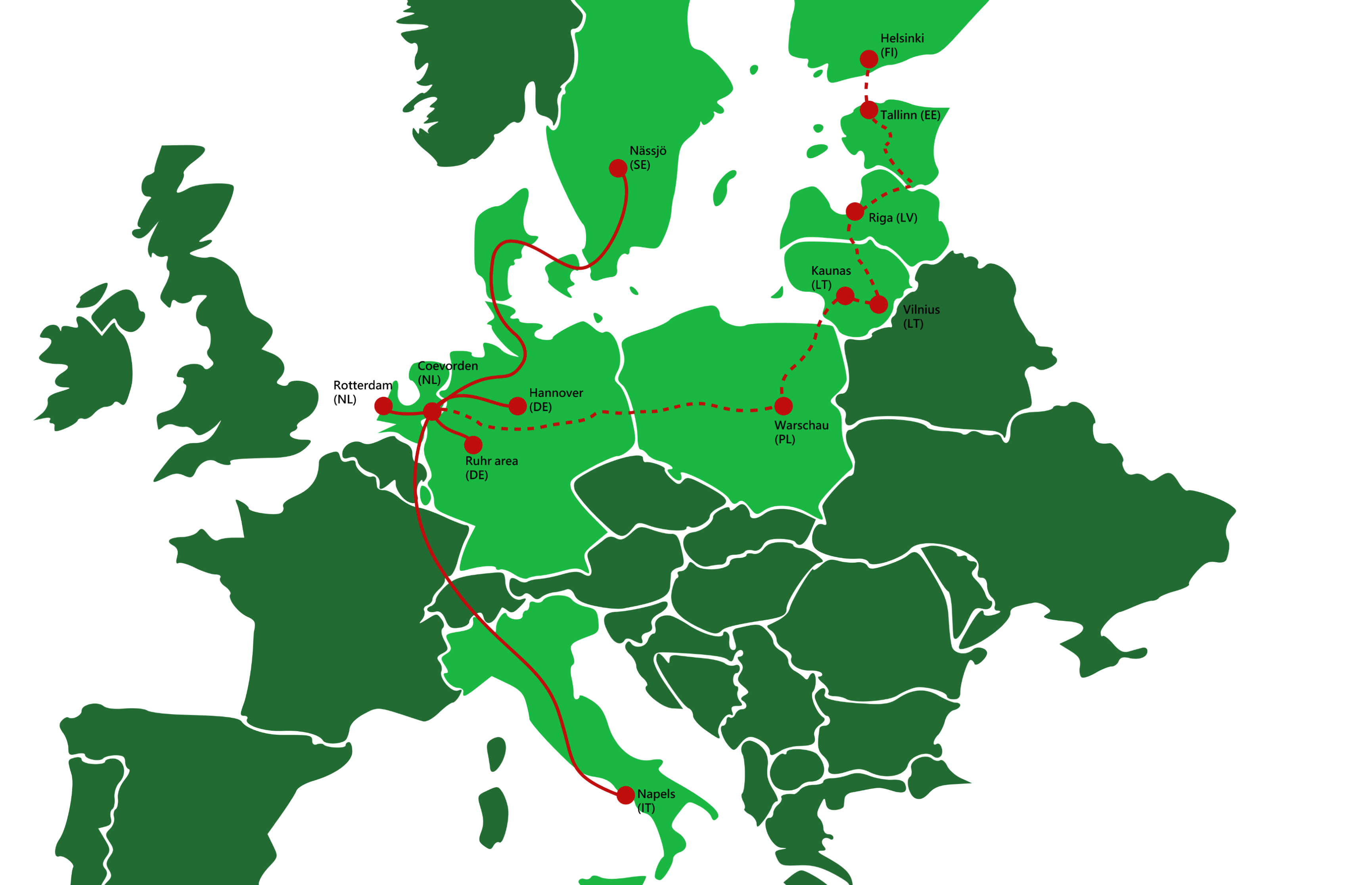 Map with all connections